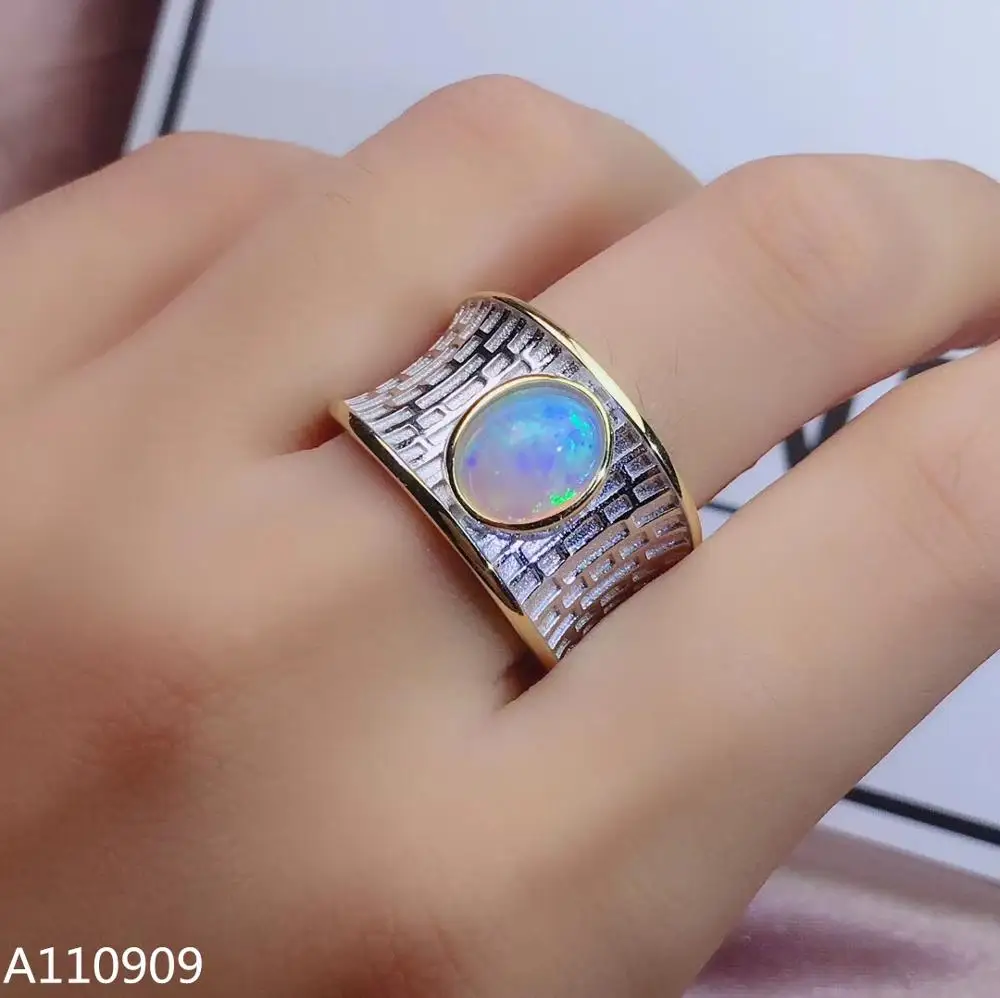 

KJJEAXCMY boutique jewelry 925 sterling silver inlaid Natural Opal ring female models support detection beauty