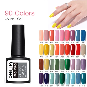

LEMOOC Gel Nail Polish Set Nails Soak Off Semi Permanent Top Base Coat UV Gel Varnish Nail Art Decoration For Nails