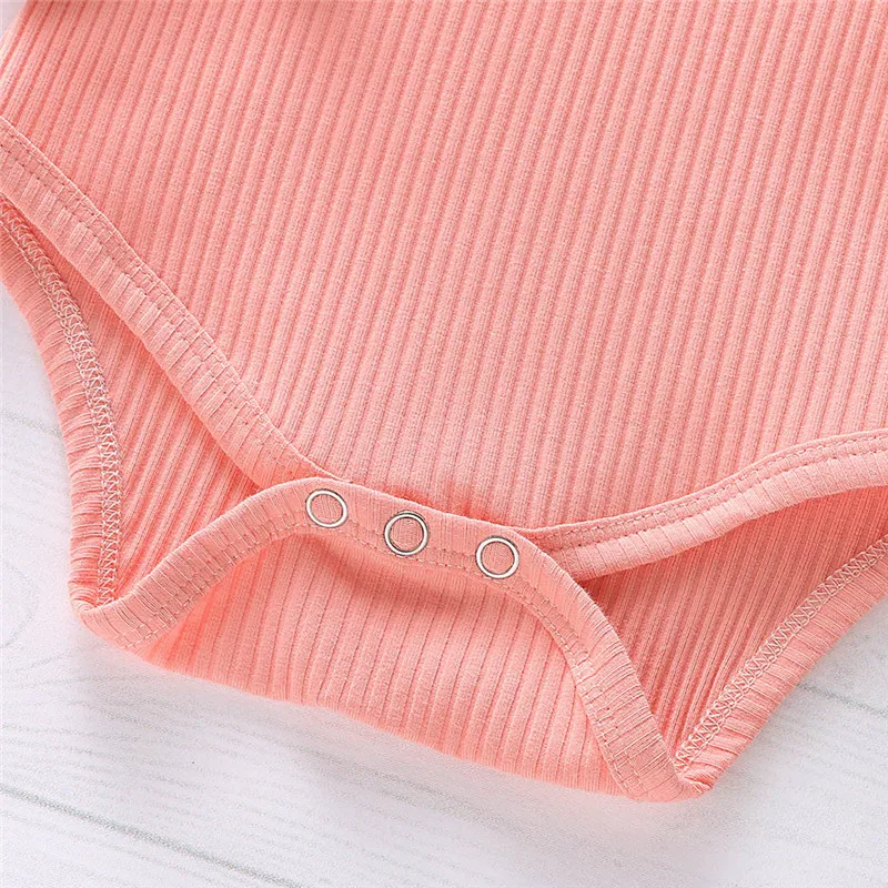 Baby girl clothes Infant Baby Girls Ruffles Solid Romper Bodysuit+Floral Pants+Headband Outfits ubranka dla niemowlat #4J25 (15)