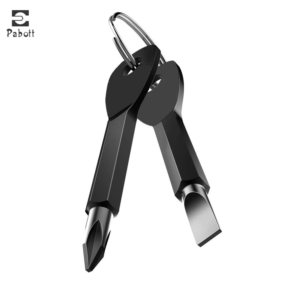 

Mini Multi-Function Screwdriver Stainless Steel Key Ring Pocket Repair Tool