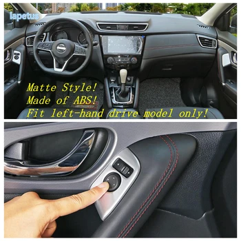 

Carbon Fiber Look Front Door Handle Armrest / Rearview Mirror Adjust Button Panel Cover Trim For Nissan Qashqai J11 2018 - 2020