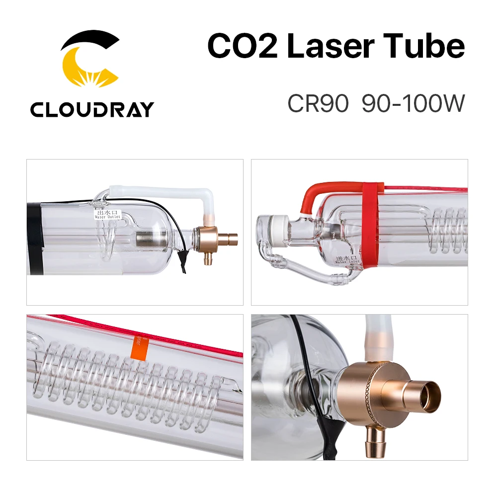 Cloudray 60W 90W CO2 laserová trubice délka 1250 mm dia.55 mm 80 mm - Náhradní díly na dřevoobráběcí stroje - Fotografie 5
