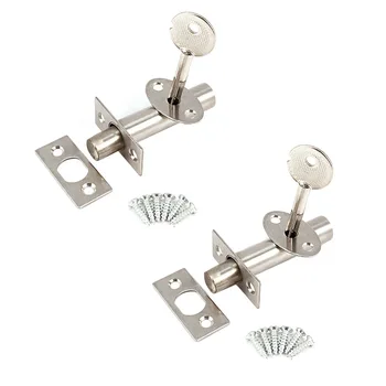 

Newest 2Set Stainless Steel Security Door Bolts with Fitting Star Key Secure Strong Dead Lock