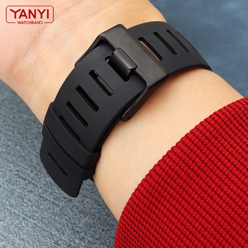 Enhanced Silicone Watch Band - Durable Rubber Strap Wristband with Free Tools (25mm)