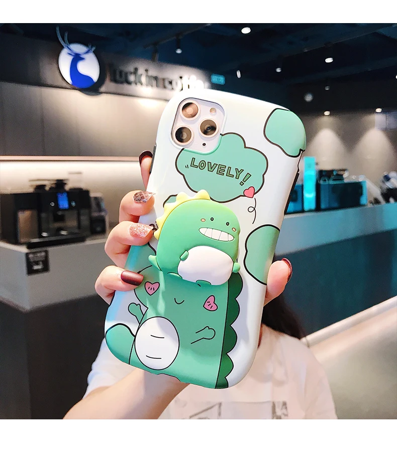 IMIDO чехол с динозавром из мультфильма для IPhone 11 X Xrxs Max 7 8 6 6splus милый чехол с единорогом для нового IPhone 11 Pro Max чехол
