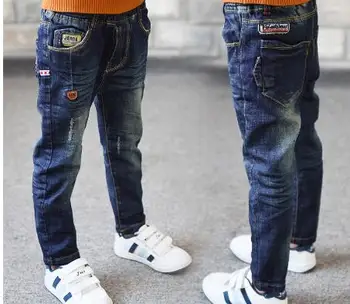 

Trousers jeans boy Slim retro hole denim trousers children's trousers big children's feet pants tide fashion children's boys pan