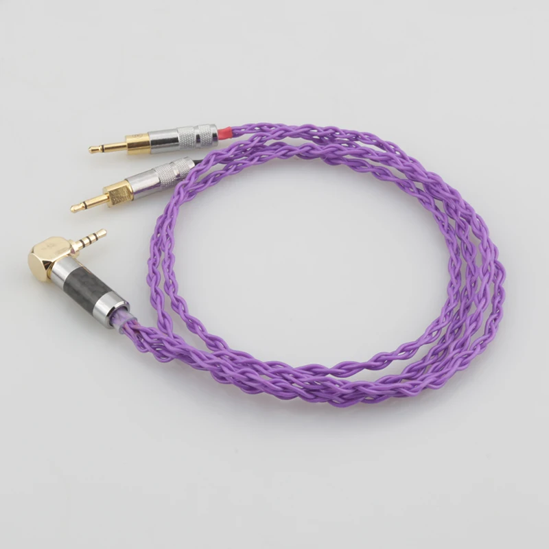 HiFi Compatible 2 5mm Balanced right angled Plug for HD700 Headphone Upgrade Cable OCC Wire Replacement Audio Upgrade Cable