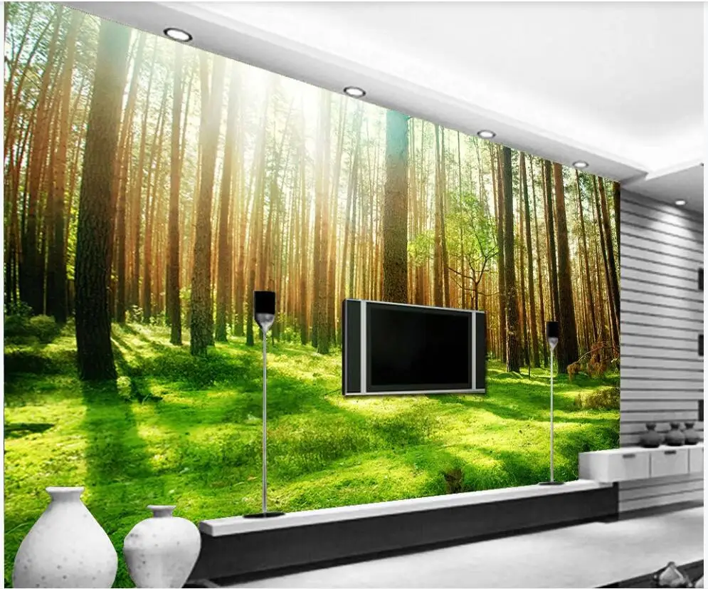 

Custom photo 3d wallpaper Fantasy sunshine forest HD natural scenery decor living room 3d wall murals wallpaper for walls 3 d