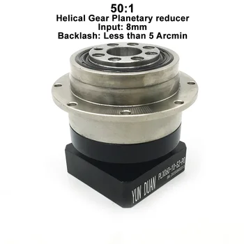 

50:1 Ratio Disc 8mm Input Flange output planetary gearbox reducer helical gear Rotating platform for NEMA23 57mm stepper motor