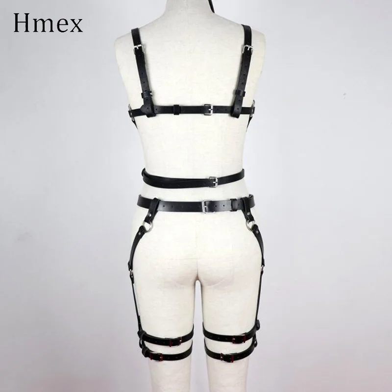 HMEX 2 шт. женские кроп верхние чулки боди Связывание Белье Набор подвязок ремень эротический фетиш удерживающий жгут чулки