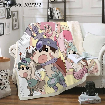 

Anime Crayon Shin-chan 3D Printed Fleece Blanket for Beds Thick Quilt Fashion Bedspread Sherpa Throw Blanket Adults Kids 08