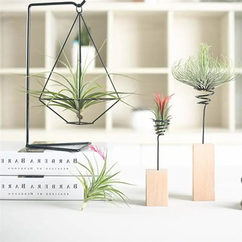 

Flower Frame Hanging Shelf Wrought Iron Vase Flower Stand Base Plant Display Rack For Office Home Black