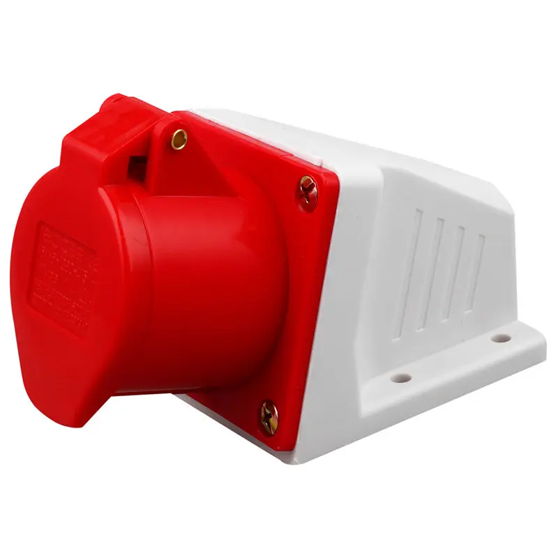 

415V 16 AMP 4 PIN PLUG WALL MOUNT SOCKET WATERPROOF IP44 3 PHASE 380- 3P + E 16A