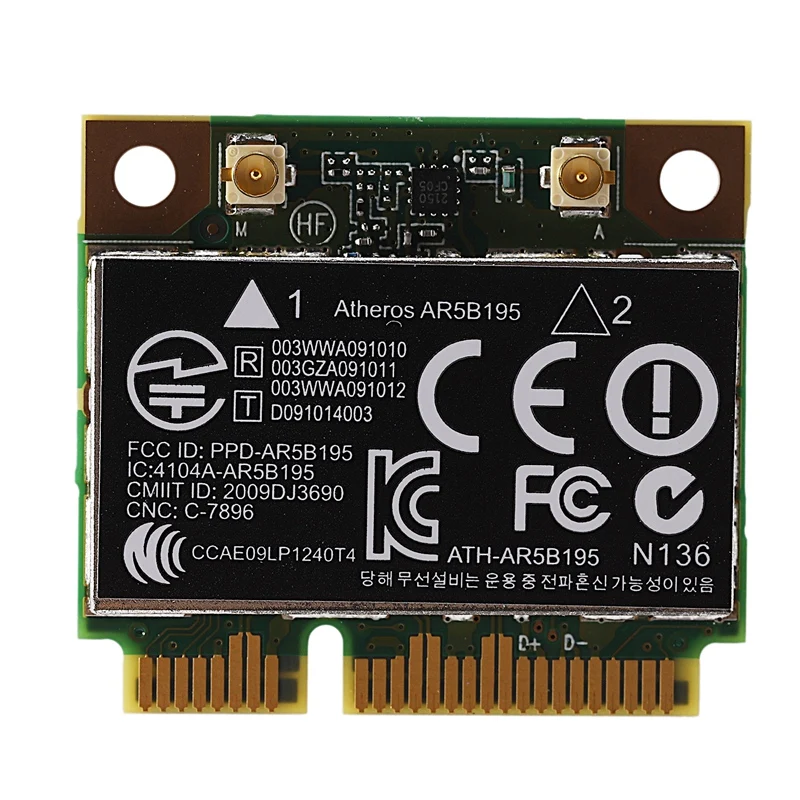AR9285 AR5B195 150M + BT3.0 Половина Mini PCI-E Беспроводной карты SPS:593127-001 592775-001 аккумулятор
