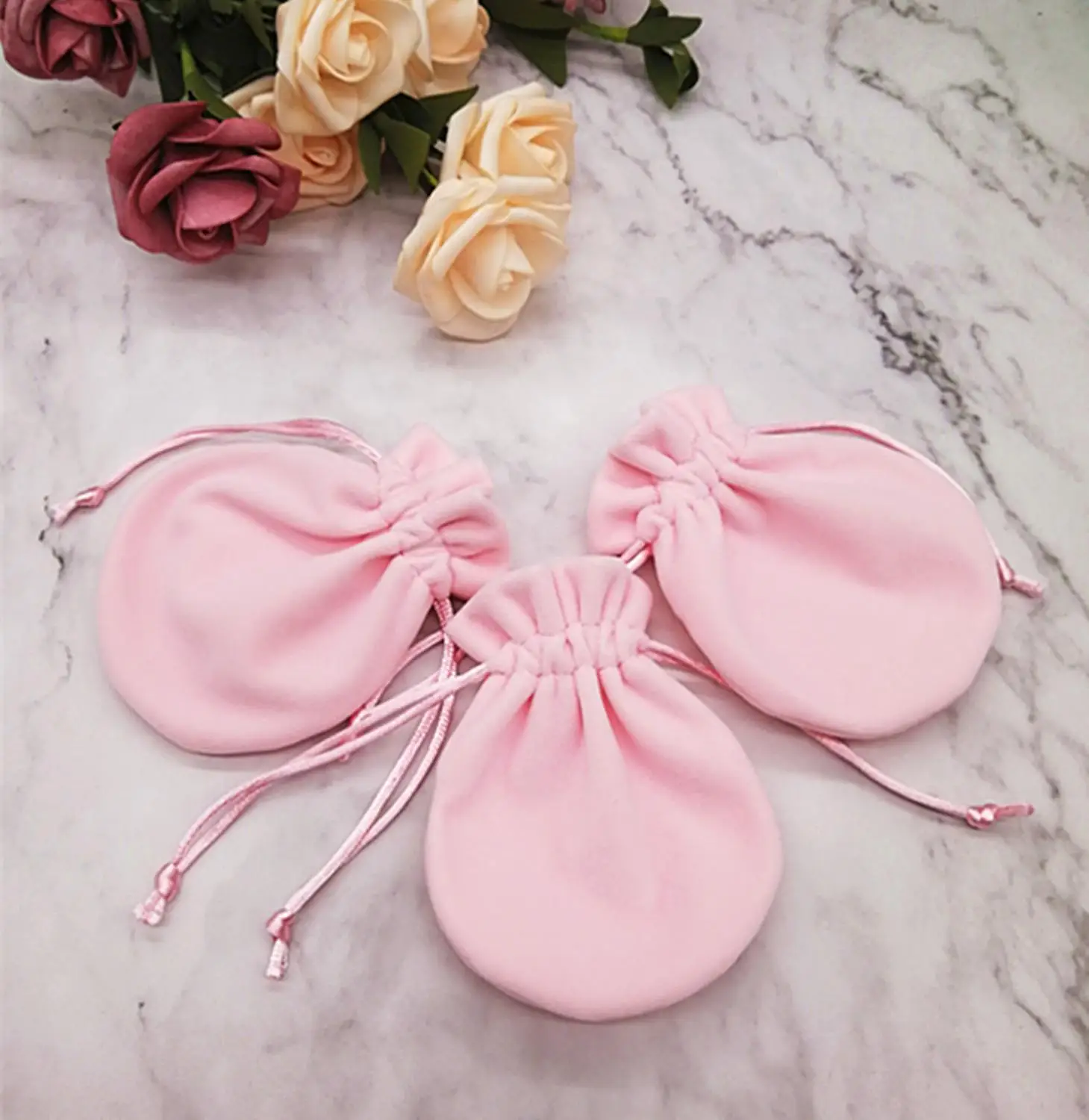 

2019 New Pink Gift Pouches Creative Calabash Packing Drawstring Velvet Pouch Sachet Gift Bag For Jewelry Storage Candy Boxes