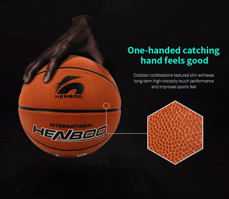 HENBOO Basketball High Quality Official Size 7 TPU Leather+Butyl Liner Outdoor Indoor Sport Inflatable 8107