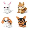 Single Sale Creative 3D Mini Animal Block Set DIY Dog Tiger Rabbit Squirrel Penguin Owl Koala Cow  Building Brick Toy For Kids 3