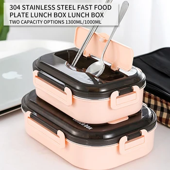 

Kitchen Leakproof Food Container Portable 304 Stainless Steel Lunch Box 2020 New Hot Japanese Style Compartment Bento Box