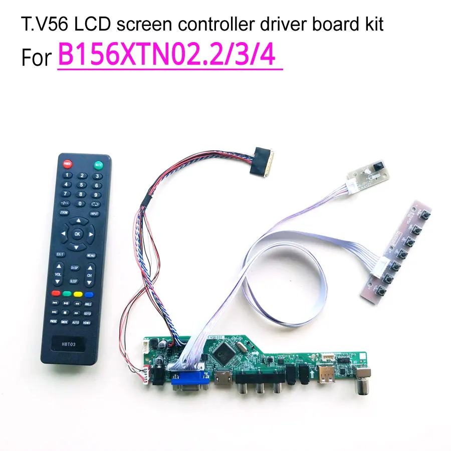 Для B156XTN02.2/3/4 T. V56 экран контроллер дисковод ноутбука LVDS 40Pin WLED 1366*768 VGA+ HDMI+ AV+ USB+ RF 15," DIY kit