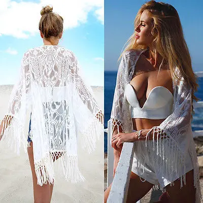 

2016 Summer Sexy Women Crochet Lace Tassel Swimsuit SEA Beach outweare Up