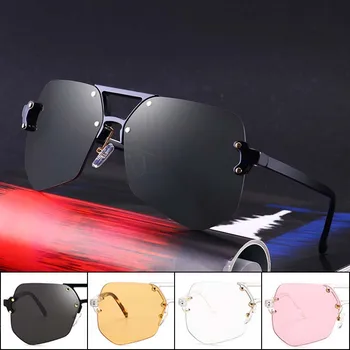 

Irregular Gray Ant Rimless Sports Sunglasses for Men and Women HD Polarized Driving Glasses Trimmed Glasses UV Fishing Glasses