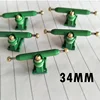 34mm Solid Fingerboard Trucks New Single Axle Green Tucks with Lock Nuts and Tool 1