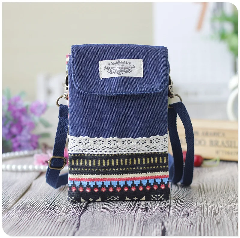 Girl Small Mobile Phone Bag Women Simple Retro Shoulder Bag Female Coin Pruse 