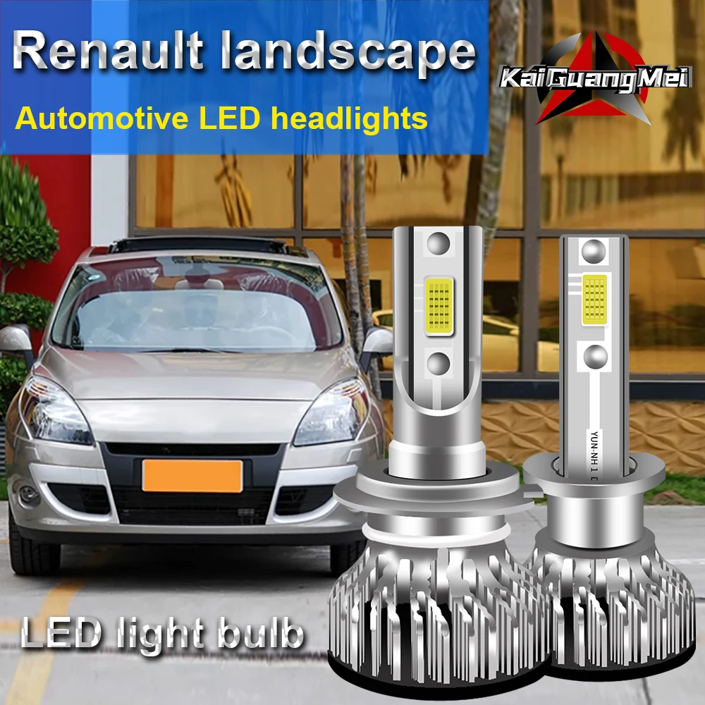 

Renault landscape Car LED Headlight Bulbs Super Bright High/Low Beam H7 H1 LED Bulb White 6000K 12000LM 100W