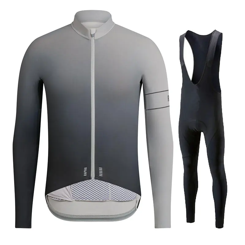 Rapha RCC одежда для велоспорта с длинным рукавом Джерси летний нагрудник длинная гелевая Подушка Roopa Ciclismo Invierno дорожный велосипед мужские колготки Триатлон - Цвет: 6