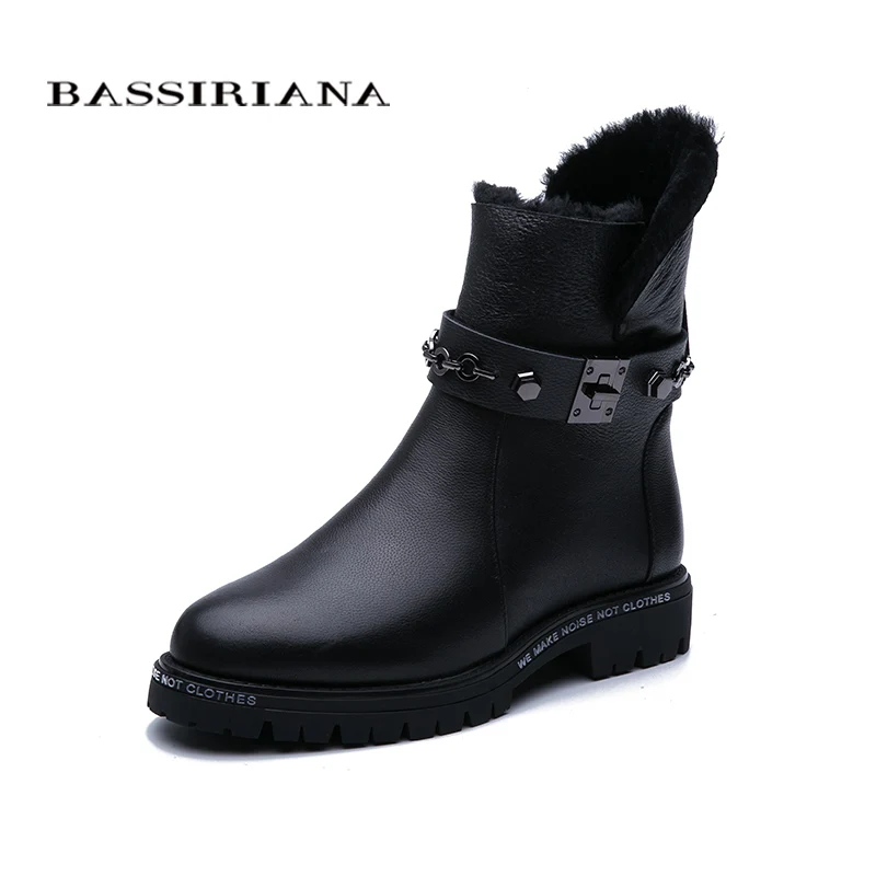 Cheap BASSIRIANA new. Snow boots. Natural fur to keep warm. Non slip bottom. Metal leather. Fashion brand new.