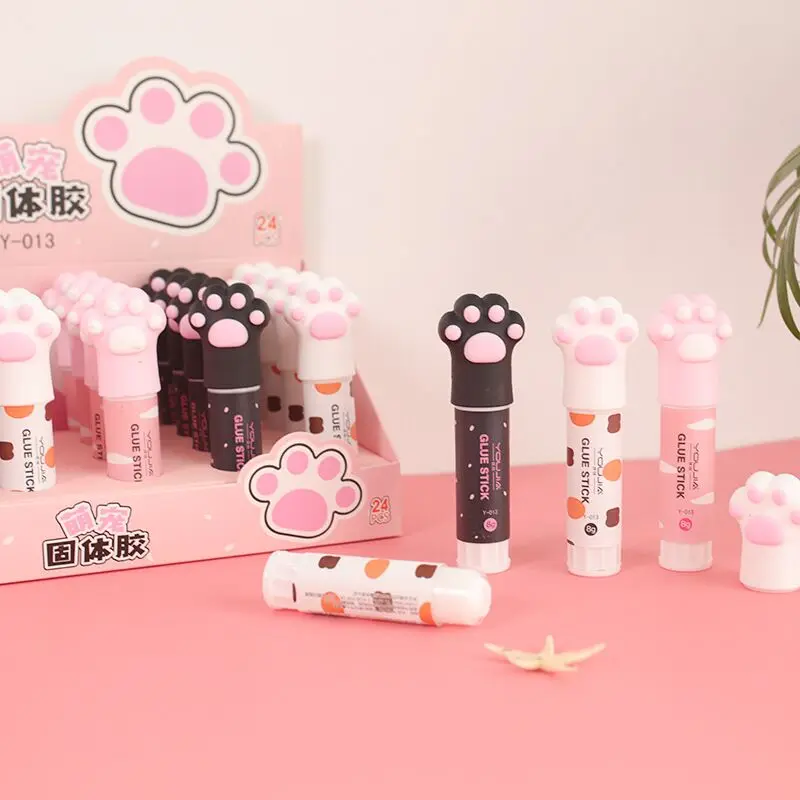 MINKYS-adhesivo portátil con forma de garra de gato, adhesivo fuerte de alta viscosidad, para escuela, oficina, papelería, 8G