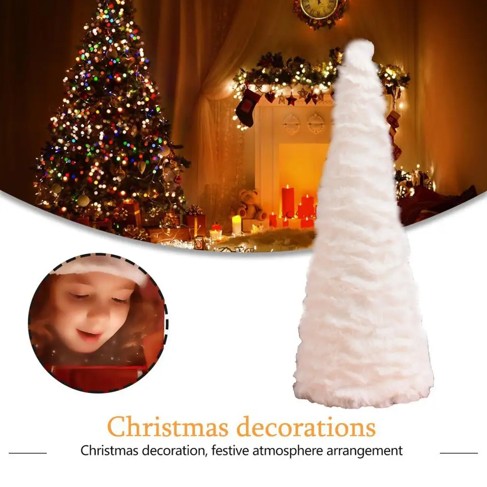New Snowflake White Christmas Tree Holiday Home Decorations Desktop Ornaments Christmas Plush Decoration 2pcs