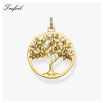 

Pendant Golden Tree,2020 Spring New Fashion Jewelry Bohemia 925 Sterling Silver Gift For Women Fit Necklace