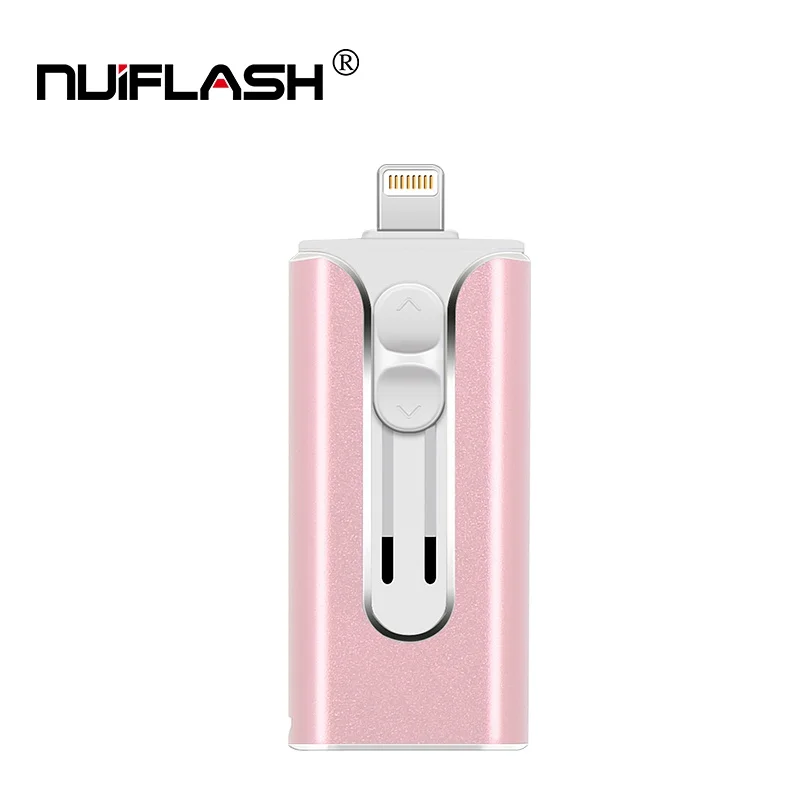 Nuiflash USB 2,0 3 в 1 type-C/Micro USB/OTG флеш-накопитель usb 32 Гб 64 Гб 128 ГБ usb флеш-накопитель 16 Гб Флешка карта памяти - Цвет: rose gold