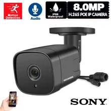 

4K CCTV POE IP Security Camera 8MP Outside Street Waterproof Motion Detection Bullet Video Surveillance Camera 8MP Black H.265