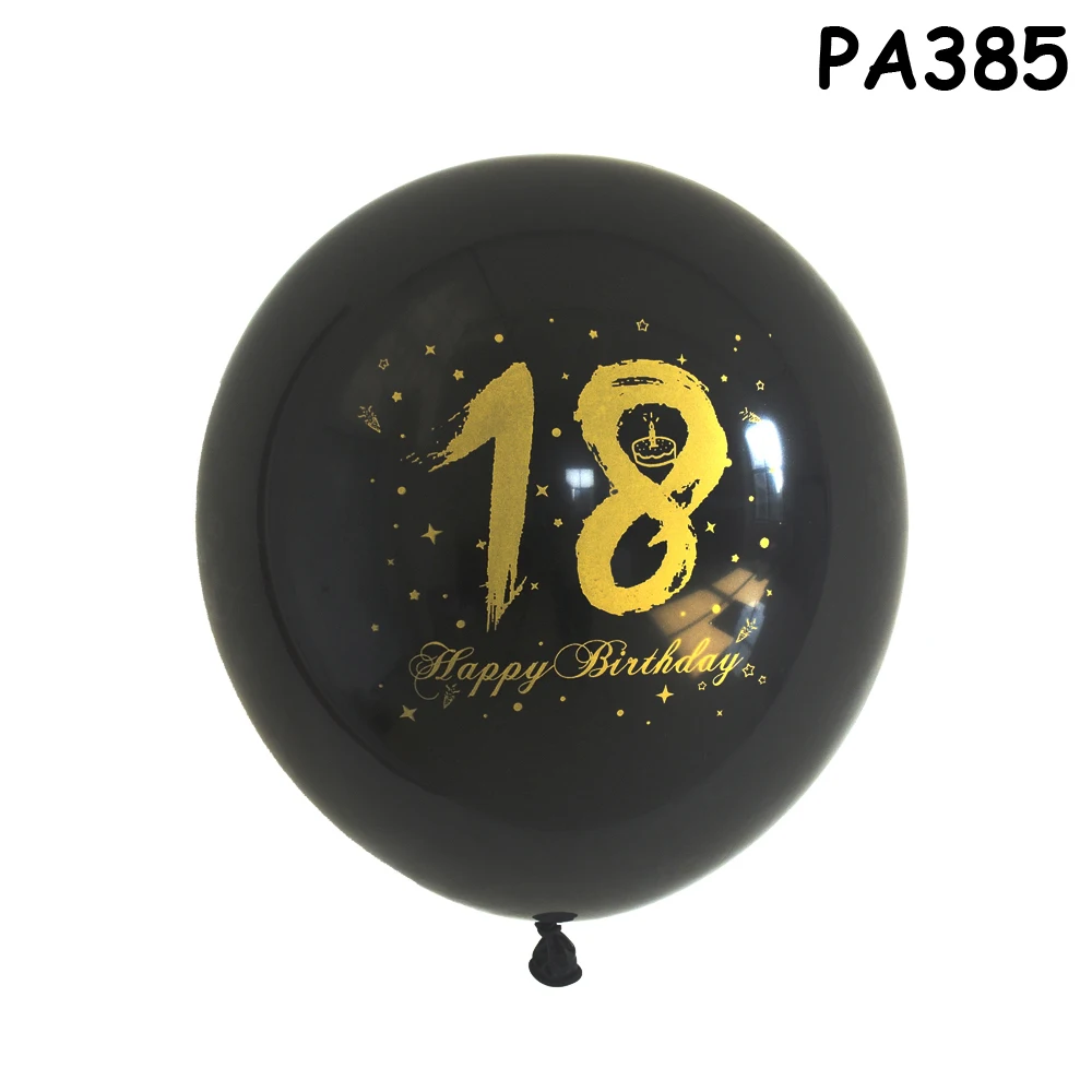 PA385 18-й черный шар позже воздушный шар в форме сердца День рождения белые воздушные шары счастливого Нового года детский день рождения украшения - Цвет: PA385