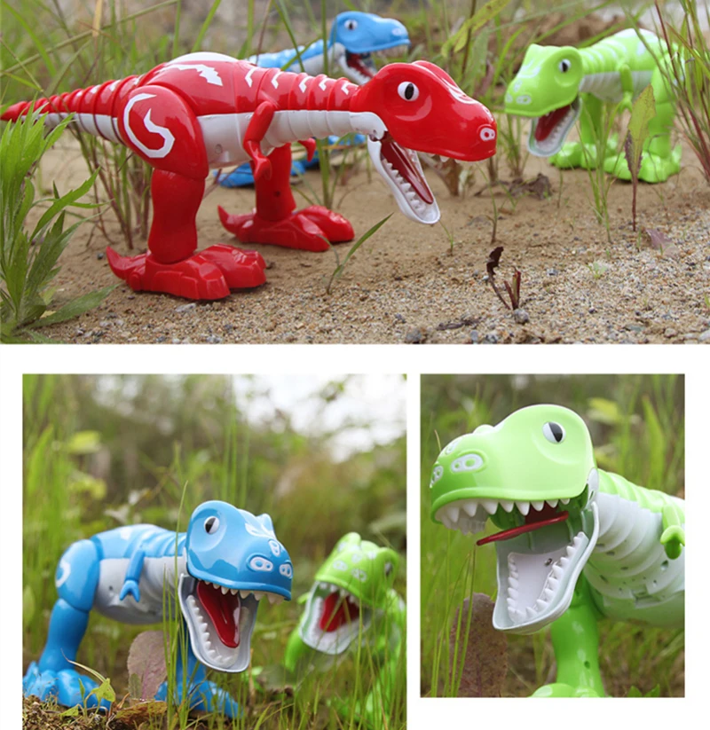 Simulation Shape Electric Walking Dinosaur One Key Wake Up Light&Sound Effects Openable Mouth Tyrannosaurus Rex Animal Model Toy