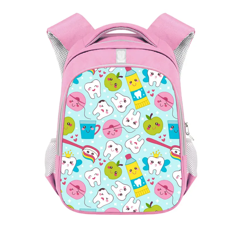 De dibujos animados diseño dental mochila 16 pulgadas adolescentes cepillo de dientes Hada de los dientes de los niños de la escuela bolsa de gran capacidad mochila Bookbags