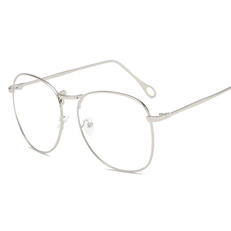 New anti-Blu-ray computer glasses retro casual classic flat glasses unisex retro metal frame blue light blocking glasses