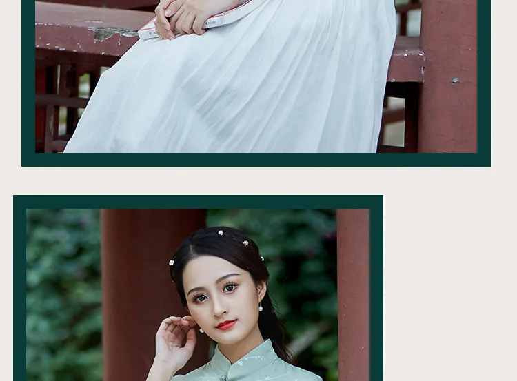 Учебный стиль для женщин с длинными рукавами Qipao жаккард переплетение свежий стиль Улучшенный чёнсам костюм Тан рубашка женская повседневная одежда рубашка