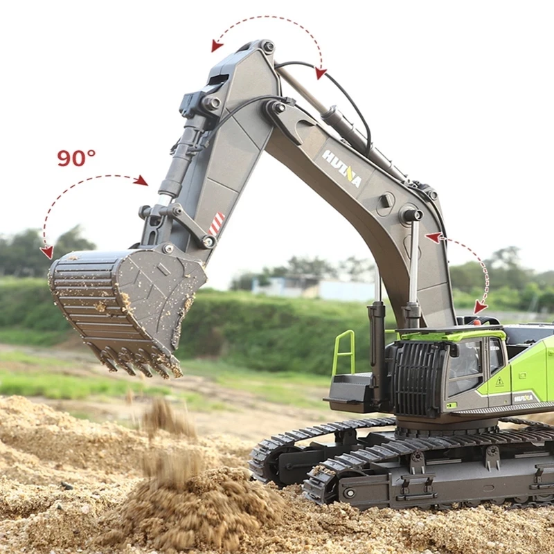 64CM Large RC Excavator 1:14 RC Alloy Excavator Remote Control Engineering Vehicle Remote Control Truck With Light Sound Vehical 5