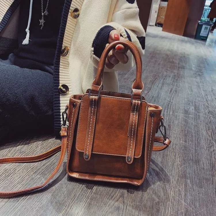 

Retro Small Bag Women's 2019 Autumn And Winter New Style INS Super Fire Korean-style Hand Shoulder Bag Thick Thread Shoulder Squ