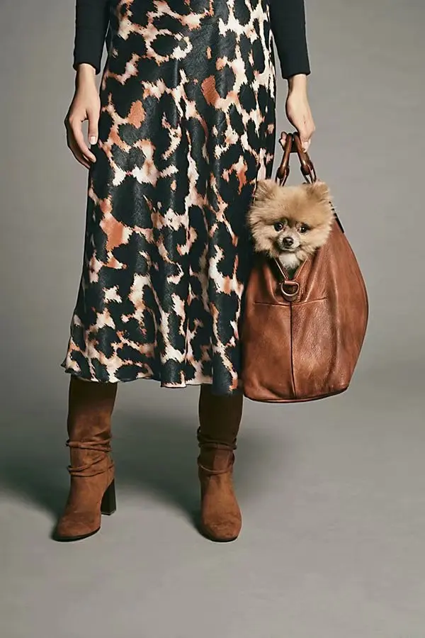 

Western Style Early Spring New Style Women's Dress Versitile Fashion Slim Fit Slimming High-waisted Medium-length Leopord Patter