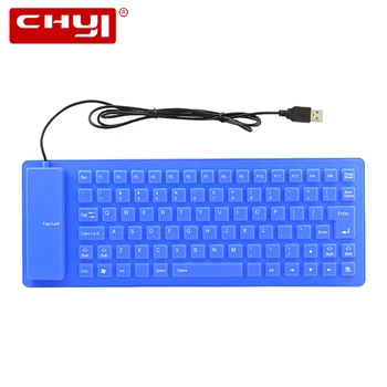 

CHYI Mini Foldable Wired Usb Computer Keyboards Portable Waterproof Pink Silicone Soft Slim Foldiing Gaming Keypad For PC Laptop