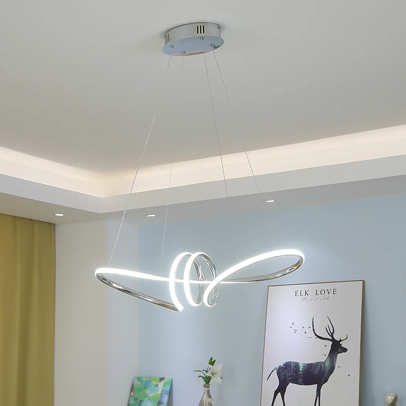 

Gold Chrome plating Modern Led Chandelier Hanging For Dining Room Kitchen Room Living Room Home Deco Chandelier Fixture