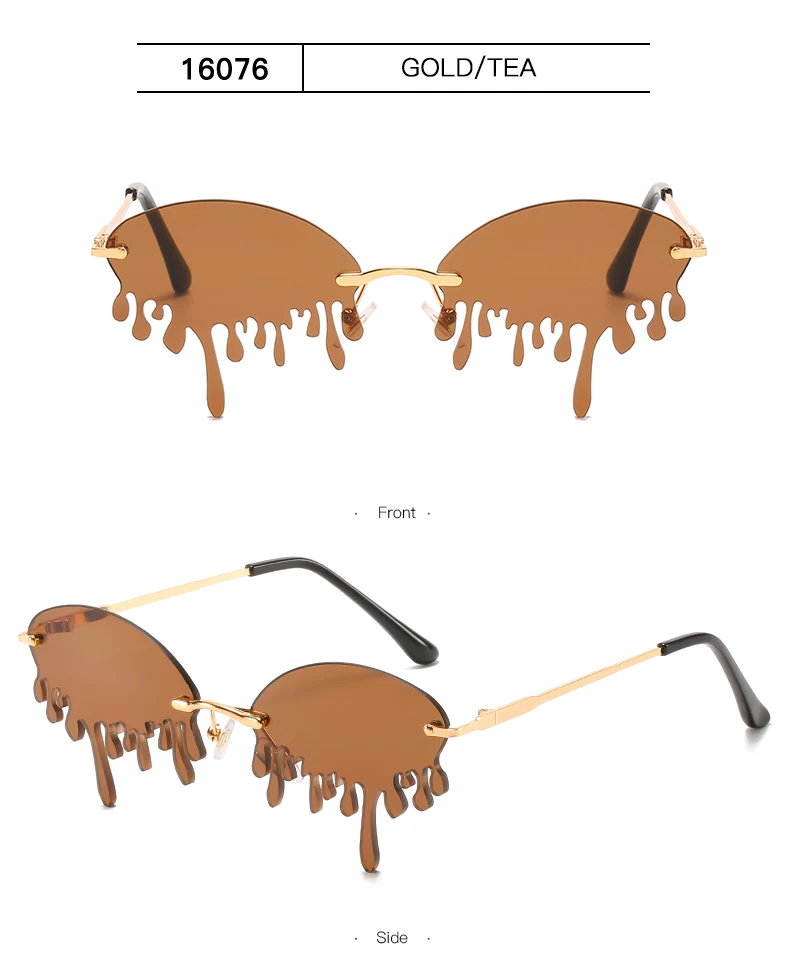ray ban sunglasses women Women's Sunglasses Fashion Eyewear Rimless Tinted Fire Dripping Shape Personalized Ladies Sunglass Photographing Tourism Posing designer sunglasses for women