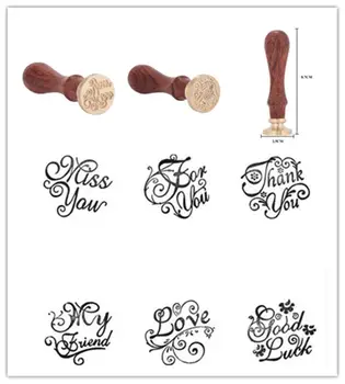 

Stamps Practical Craft Tree Flower Letter Blessings Sealing Wax Golden Envelope Decors Wood