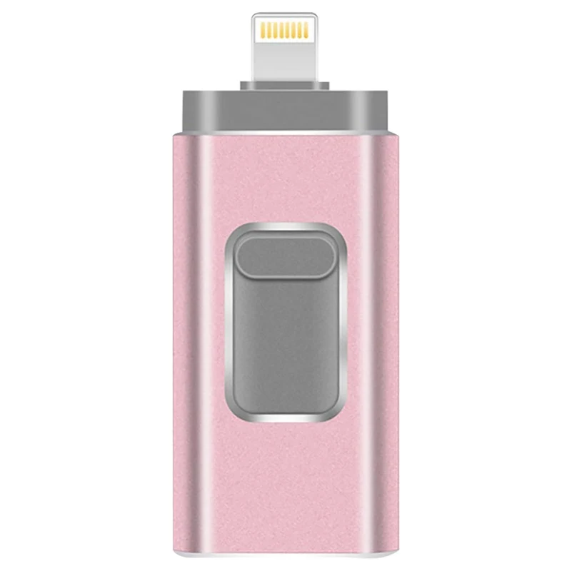 USB флэш-накопитель для iPhone XR/8/7/7 Plus/6 Plus/6s/5/SE ipad внешнее запоминающее устройство 8G16G32G64G128GB флеш-накопитель OTG USB флеш-накопитель - Цвет: Pink