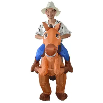 

Inflatable Cowboy Costume Horse Riding Fancy Dress Adult Kid Party Cosplay Suit