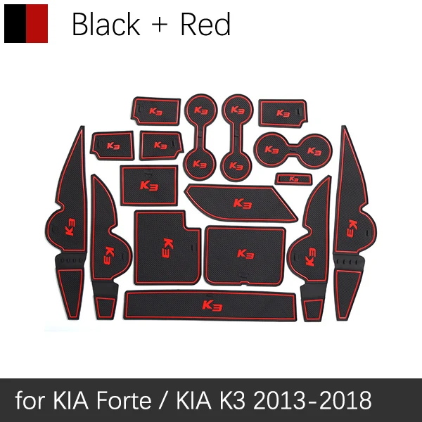 Противоскользящие резиновые чашки подушки двери паз коврик для KIA Forte YD 2013~ K3 Cerato аксессуары наклейки для автомобиля - Название цвета: Красный